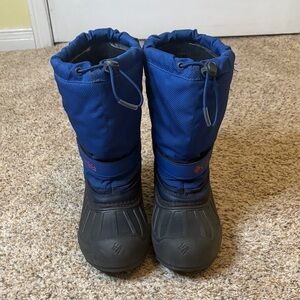 Columbia Kids Blue and Black Winter Boots US 4